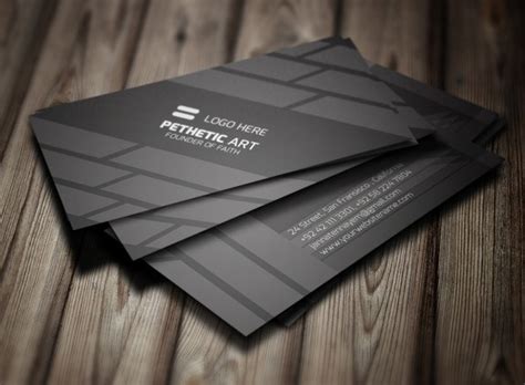 Free Creative Black Business Card Template Psd Titanui