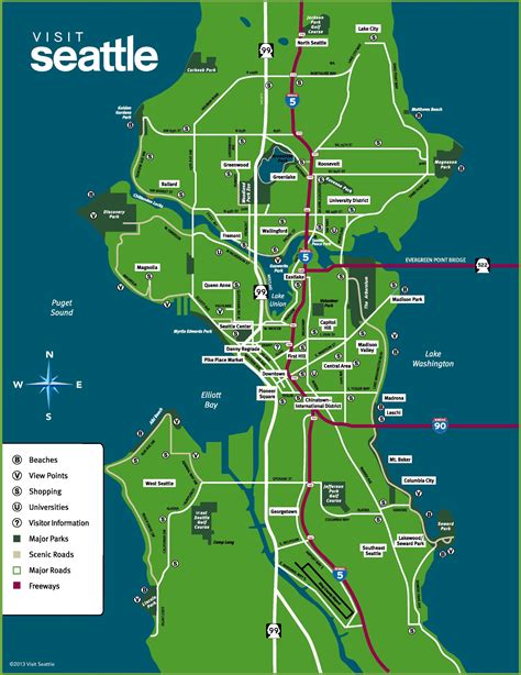 Printable Seattle City Map Printable Map Of The United States