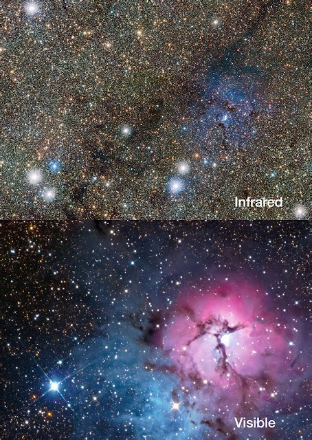 Friends Of Nasa The Trifid Nebula Visible And Infrared Views Eso