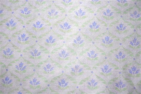 White Fabric With Blue Floral Pattern Texture Picture Free Photograph