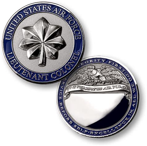 Lieutenant Colonel Air Force Engravable Coin