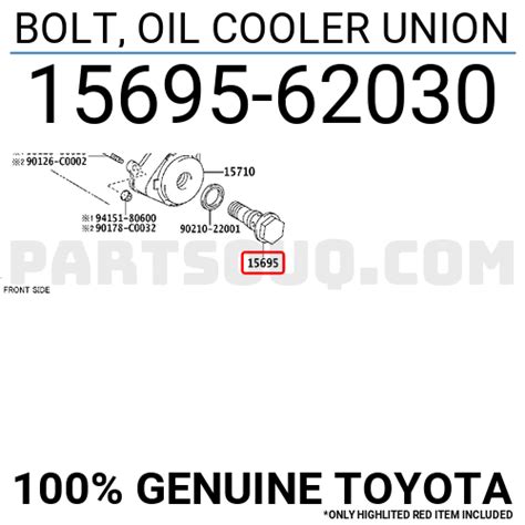 Bolt Oil Cooler Union 1569562030 Toyota Parts Partsouq
