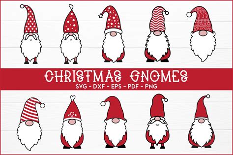 Christmas Gnomes Svg Bundle Pre Designed Illustrator Graphics