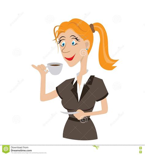 Girl Drinking Coffee Stock Vector Illustration Of Comic