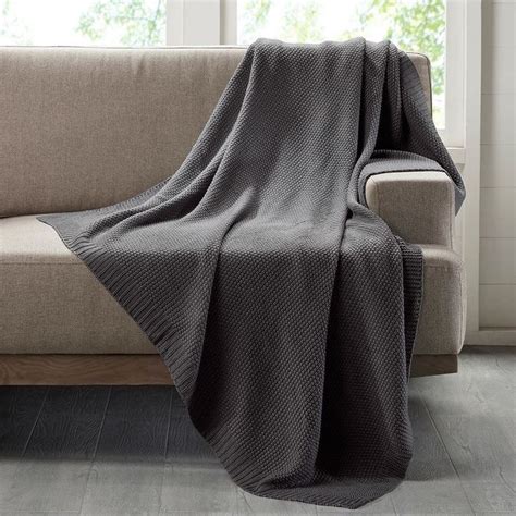 Luxury Warm And Cozy Charcoal Grey Knitted Throw 50 X 60 Inkivy