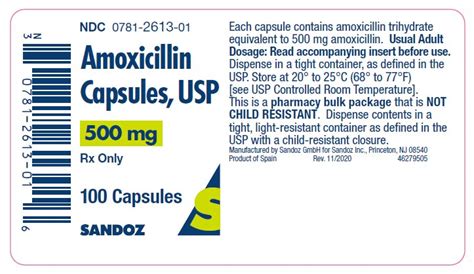 Amoxicillin 500 Mg Capsule Bottle 100 Merit Pharmaceutical