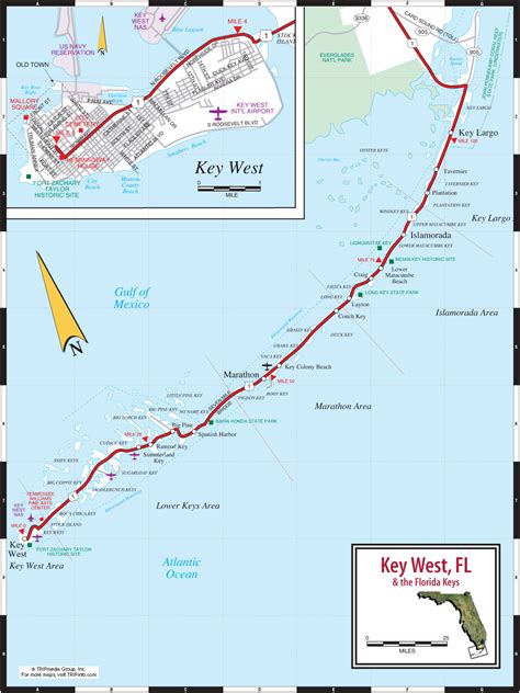 Key West And Florida Keys Road Map Florida Keys Map Key