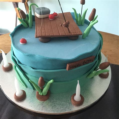 Mens Gone Fishing Cake For A 60th Birthday Made By Treska And Dave