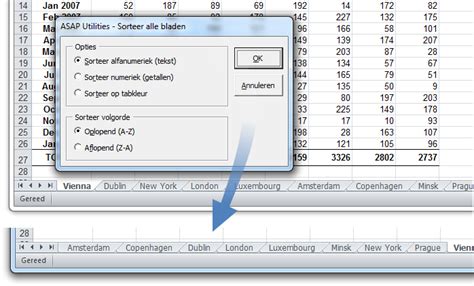 ASAP Utilities for Excel - Bladen » Sorteer alle bladen ...