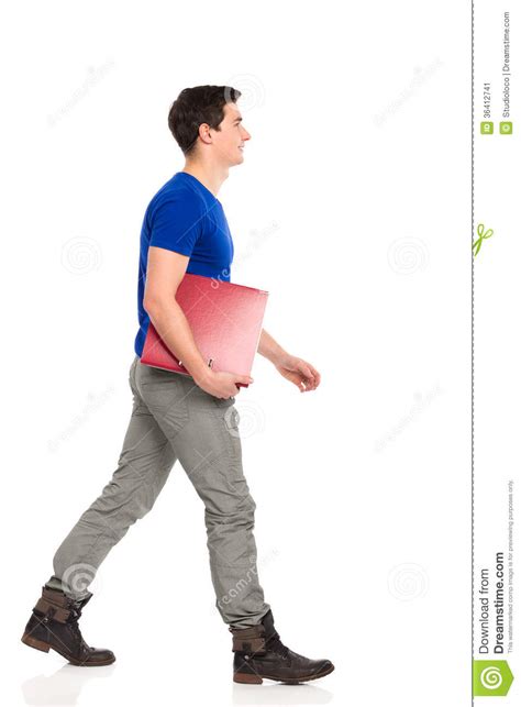 Male Student Walking Stock Image Image Of Gray Book 36412741