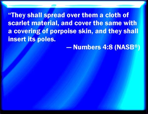 Numbers 48 And They Shall Spread On Them A Cloth Of Scarlet And Cover