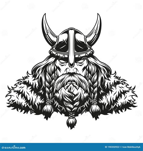 Vintage Concept Of Strong Viking Warrior Stock Vector Illustration Of