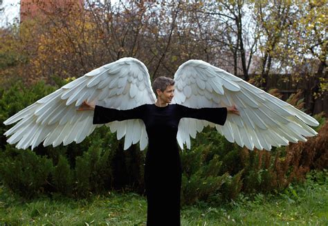 Large Waving Movable White Heaven Angel Wings Etsy