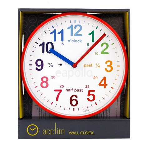 Wholesale Acctim Wickford Kids Time Teaching Wall Clock Red Uk