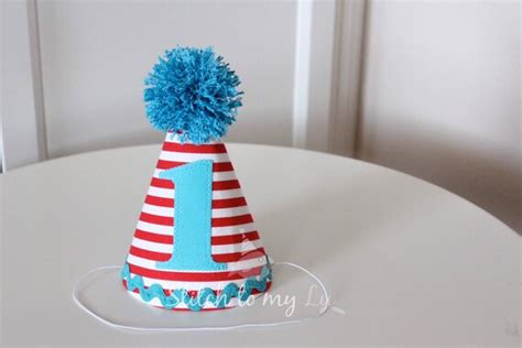 First Birthday Hat Only Cat In The Hat Inspired Dr Seuss Etsy