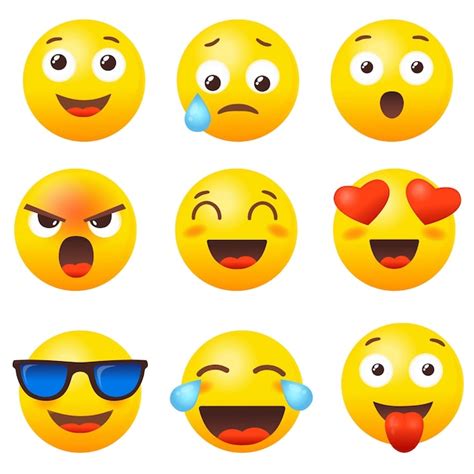 Emoji Réaction Set Emoticon Icône émoticônes Emojis Médias Social Chat