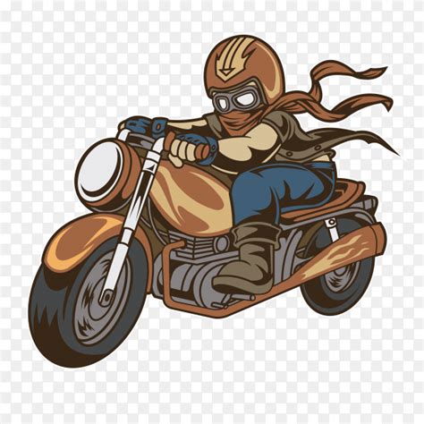 Cartoon Man Riding Motorcycle Vector Png Similar Png