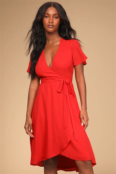 red wrap dress dresses images 2022