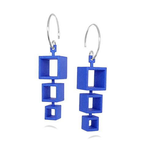 Cube Earring 3 Ola 3d Printed Jewelry