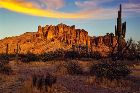 Superstition Mountain Sunset Stock Photo Image Of Arizona Nature