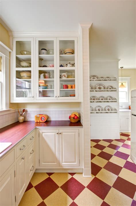 Charming Retro Kitchen In Red Cream And White Town And Country Living