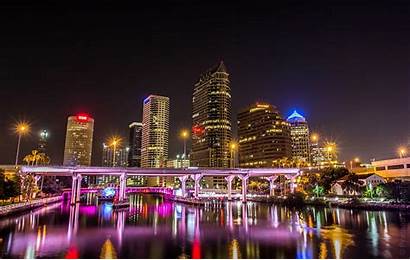 Tampa Florida Bay Night Fl Wallpapers Skyline