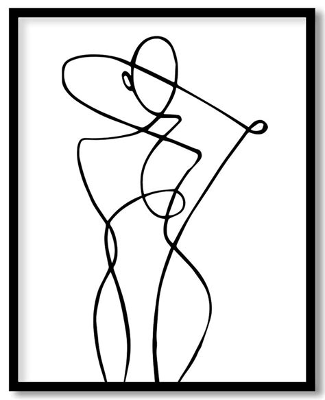 Abstract Line Drawing Body Modern Art Prints Line Art Shape Posters