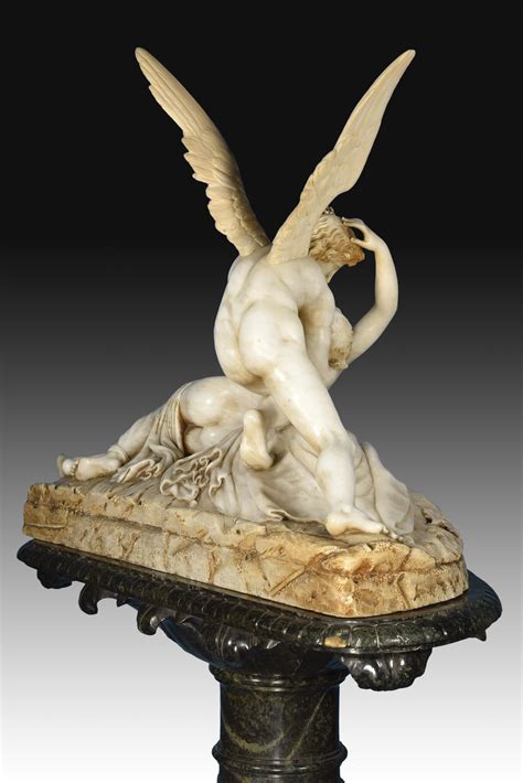 Psyche Revived By Cupids Kiss Alabaster Marble After Antonio Canova
