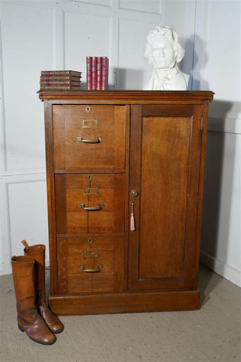 68 sideboard cabinet solid oak wood tempered glass double doors iron base. Large Edwardian Oak Filing Cabinet Office Cupboard ...