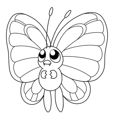 Butterfree En Pokémon Para Colorear Imprimir E Dibujar Coloringonlycom