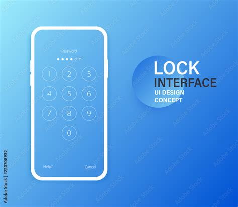 Passcode Lock Interface For Lock Screen Login Or Enter Password Pages Vector Phone Id