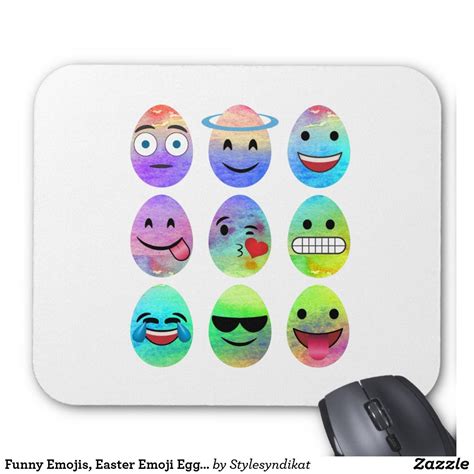 Funny Emojis Easter Emoji Eggs Emoticon Egg Mouse Pad Zazzle