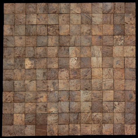 Square Natural Brown Convex Coconut Wall Tile Overstock 8686302