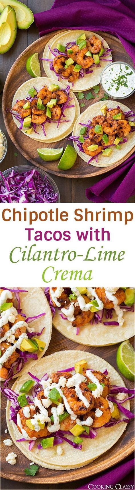 Maybe you would like to learn more about one of these? Chipotle Shrimp Tacos with Cilantro Lime Crema - these are ...