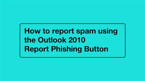 How To Report Spam To Nhsmail Using The Report Phishing Button Youtube