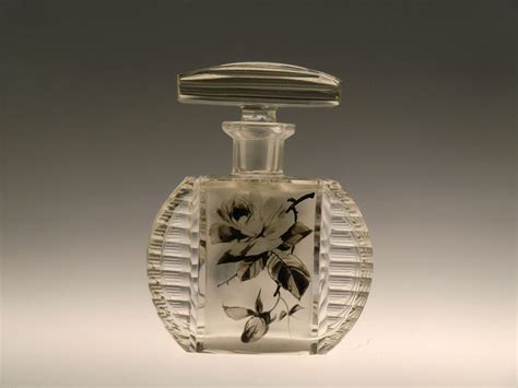Bohemian Czech Art Deco Glass Perfume Bottle By Karel Palda Etsy Perfume Bottles Art Deco