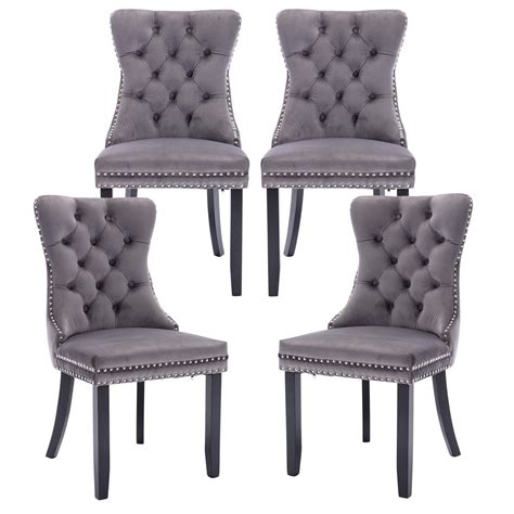 Buy Kiztir Velvet Dining Chairs Set Of 4 Upholstered Dining Chairs