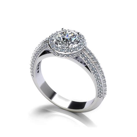 Beveled Halo Engagement Ring Jewelry Designs