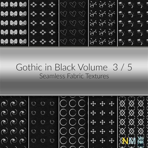 3d Model Gothic In Black Part 3 Seamless Textures Set