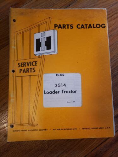 International Ih 3514 Tractor Parts Manual Catalog Ebay