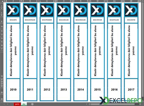 Dosya Klasör Sırtlığı İndir Hazır Excel Dosyaları İndir