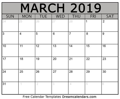 Free Printable March 2019 Calendar Printable Word Searches