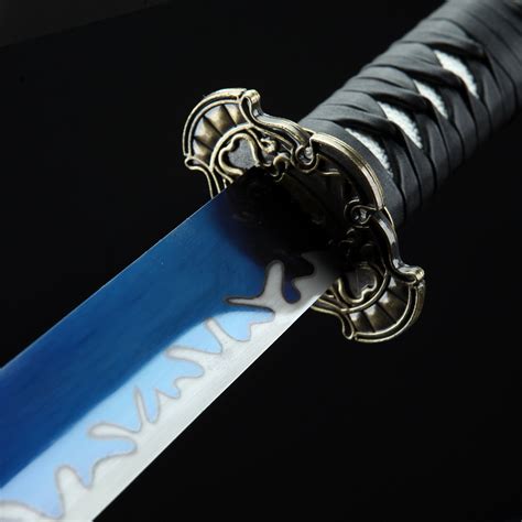 Black And Blue Katana Handmade Japanese Sword High Manganese Steel With Blue Blade And Black