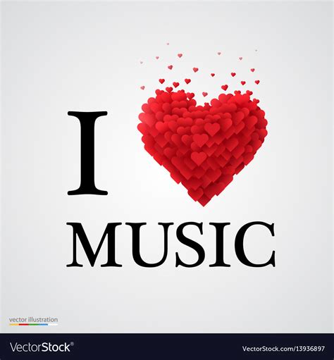 I Love Music Heart Sign Royalty Free Vector Image