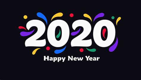 When it comes to sending greetings at the turn of the year, nothing hits the spot quite like a new year card. Happy New Year 2020 Text Design - Modern 2020 colorful ...