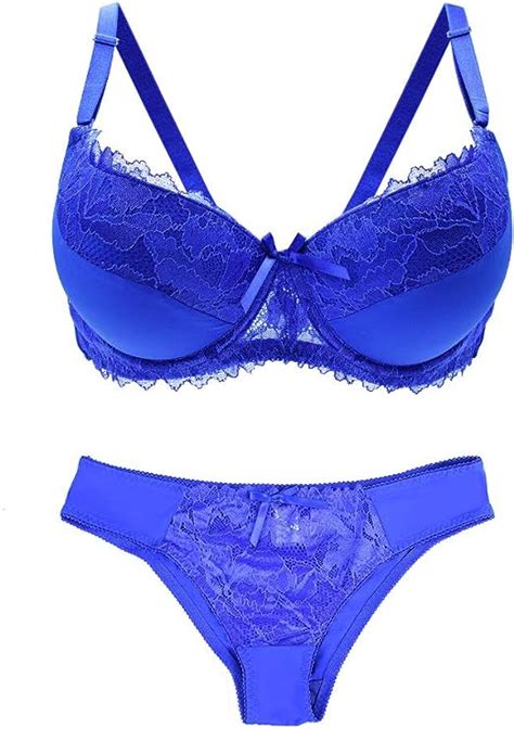 Bra And Panties Set With Padded Sexy Bra And Knickers Set Ladies Lace Push Up Underwired