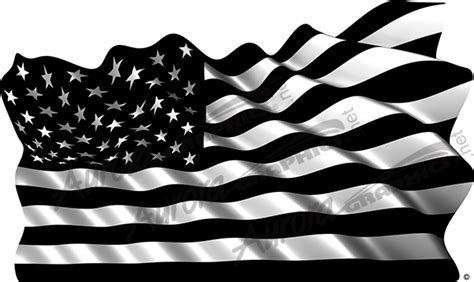 Waving American Flag Black Aurora Graphics