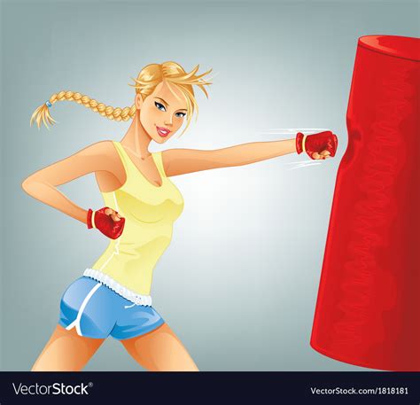 Woman Boxing Royalty Free Vector Image Vectorstock