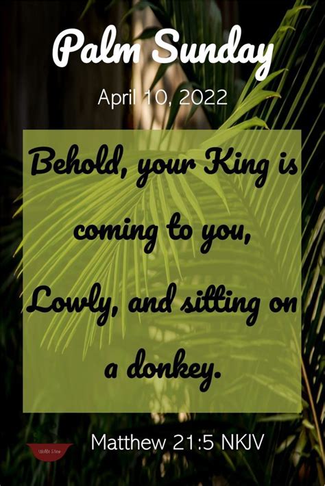 A Palm Tree Background With Text Overlay Reading Palm Sunday April 10