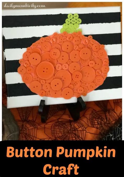 Button Pumpkin Craft Perfect Halloween Simple Craft Pumpkin Crafts